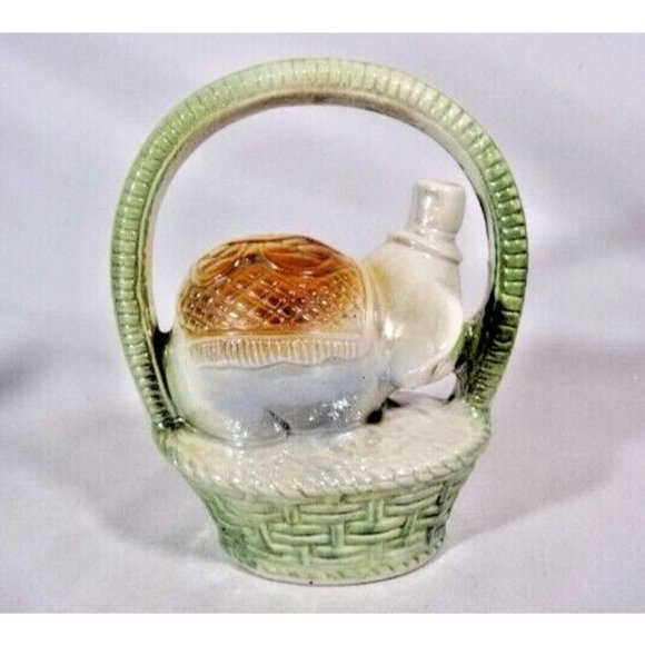 Vintage Lusterware Glaze Elephant Basket Mid-Century Porcelain #1906 Brazil - Picture 4 of 9